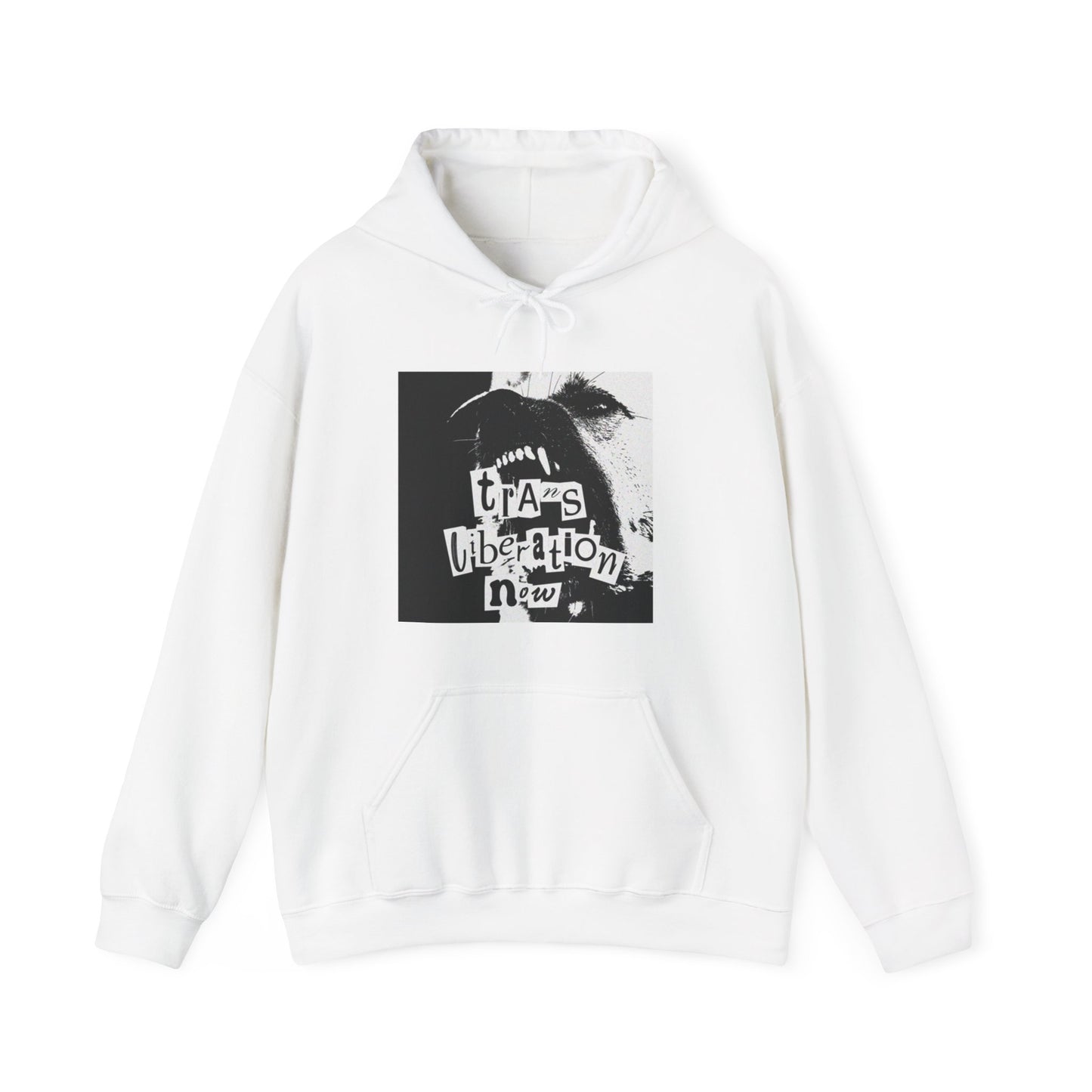 trans liberation now classic white unisex hoodie