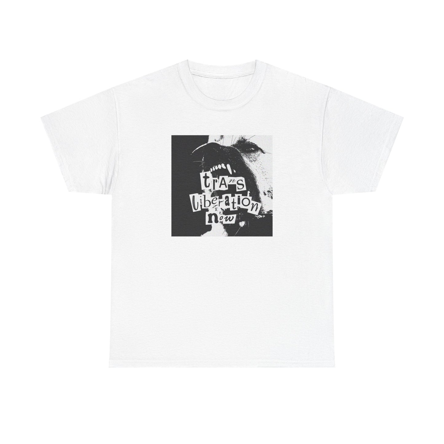 trans liberation now classic white unisex tee