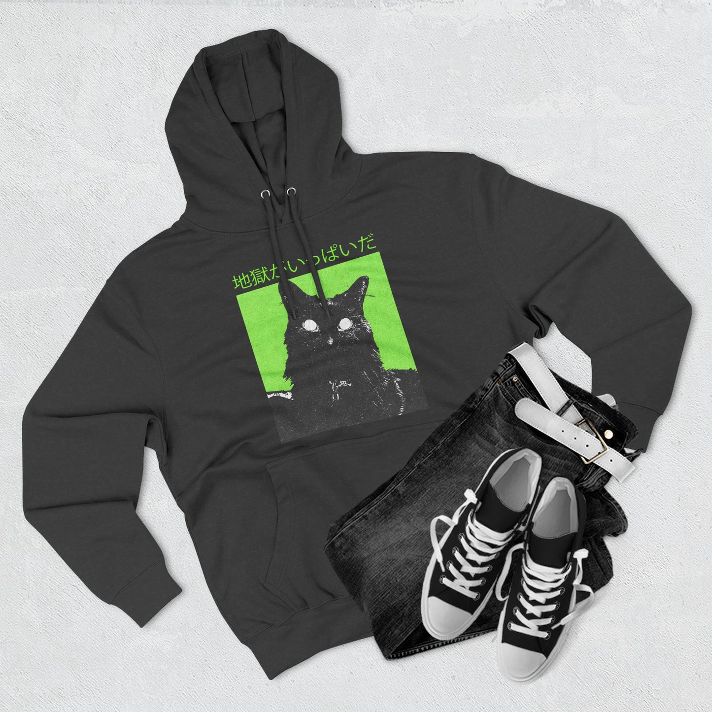 hell is full japanese cat unisex hoodie