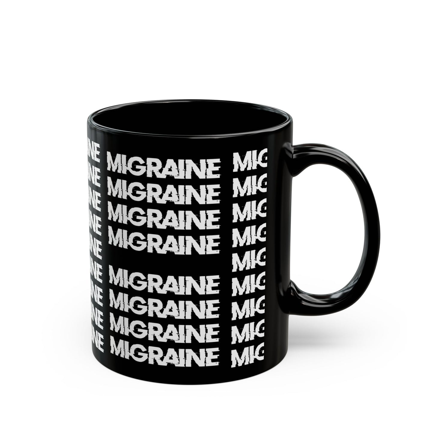 migraine black mug