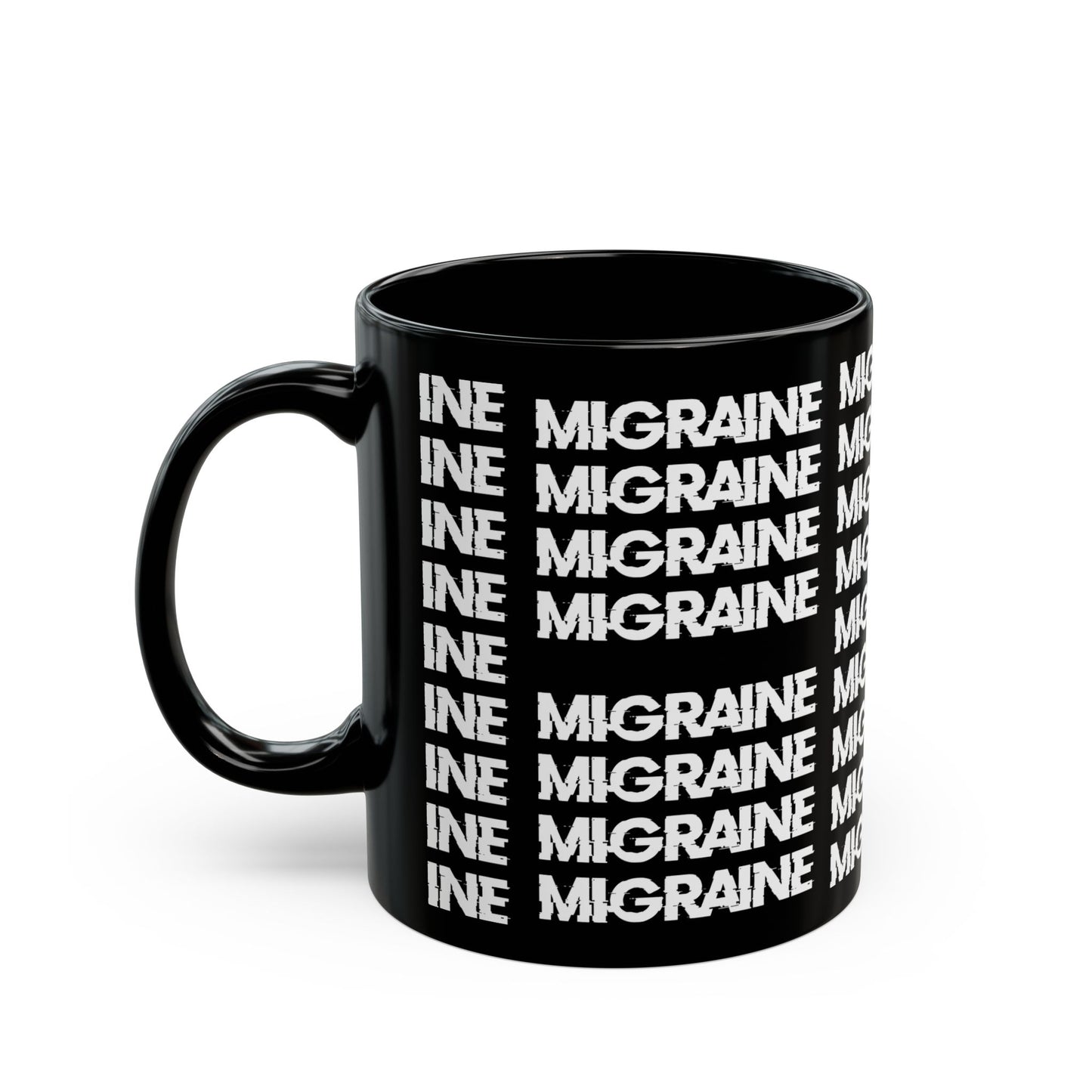 migraine black mug