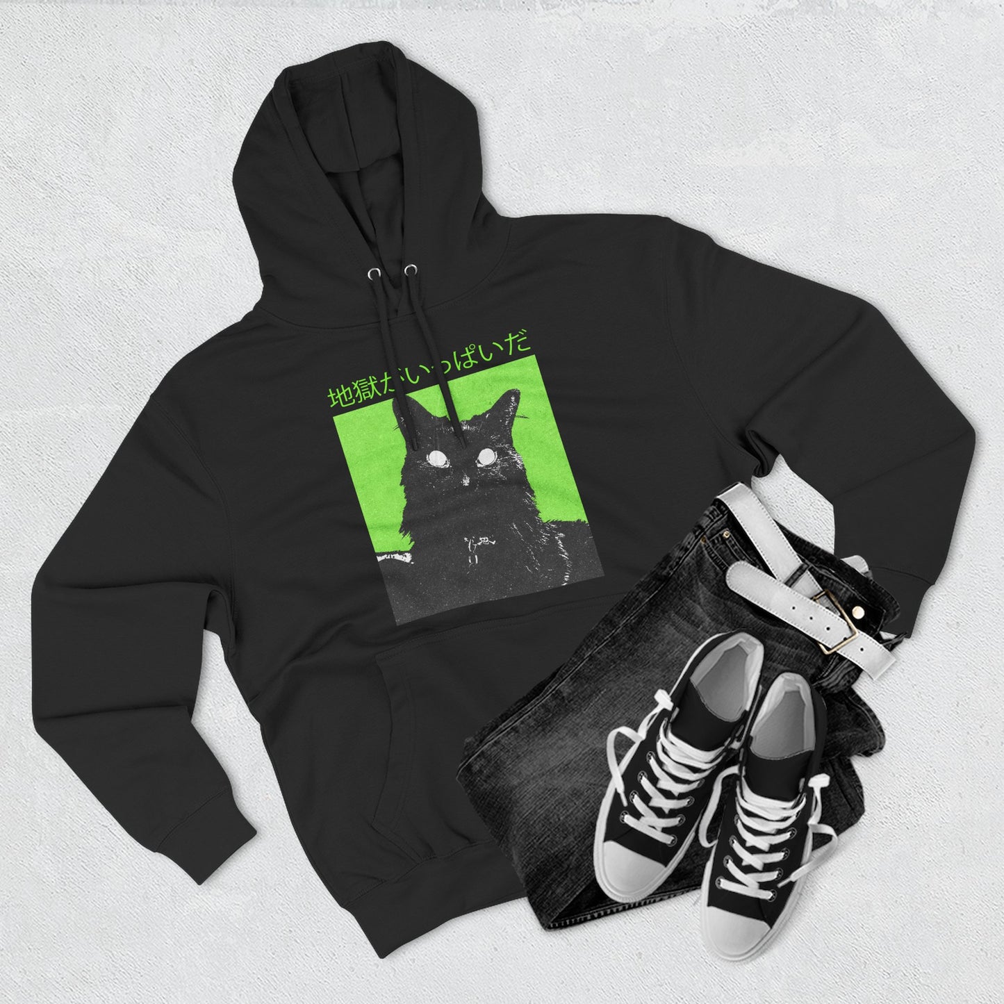 hell is full japanese cat unisex hoodie