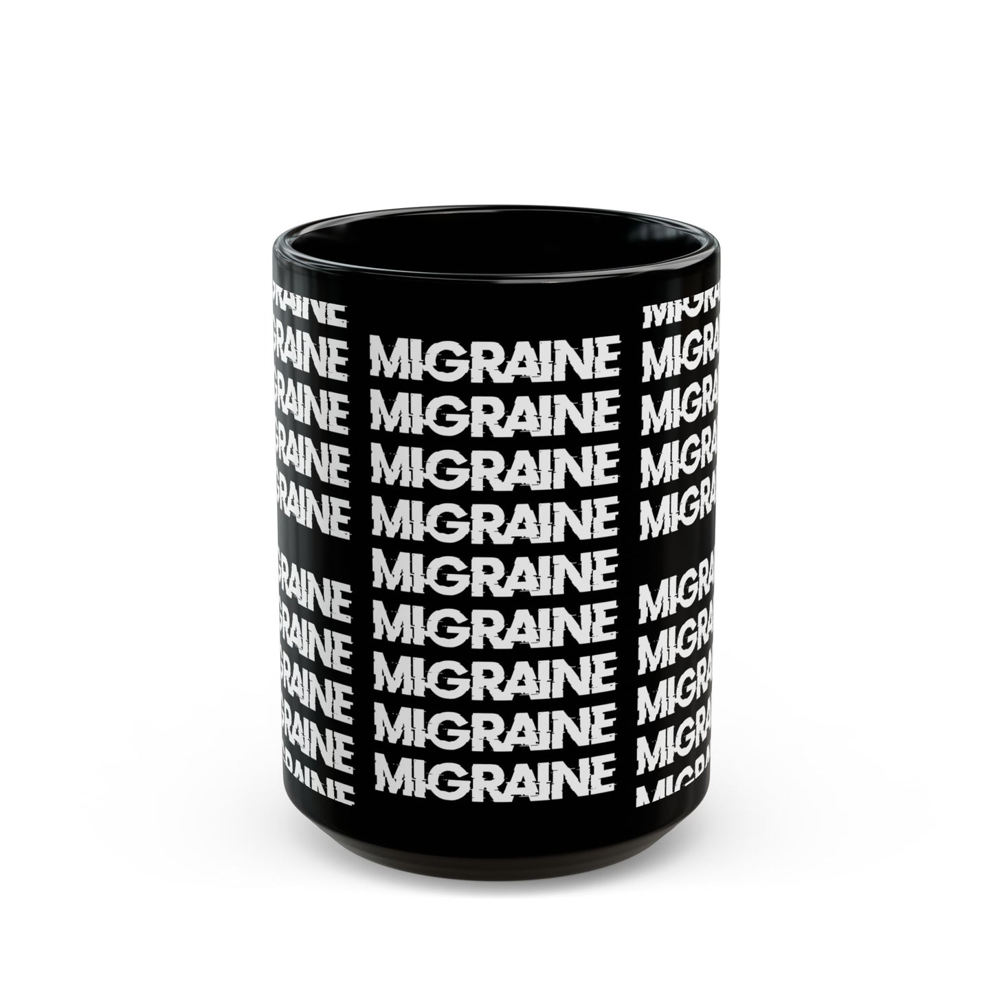 migraine black mug