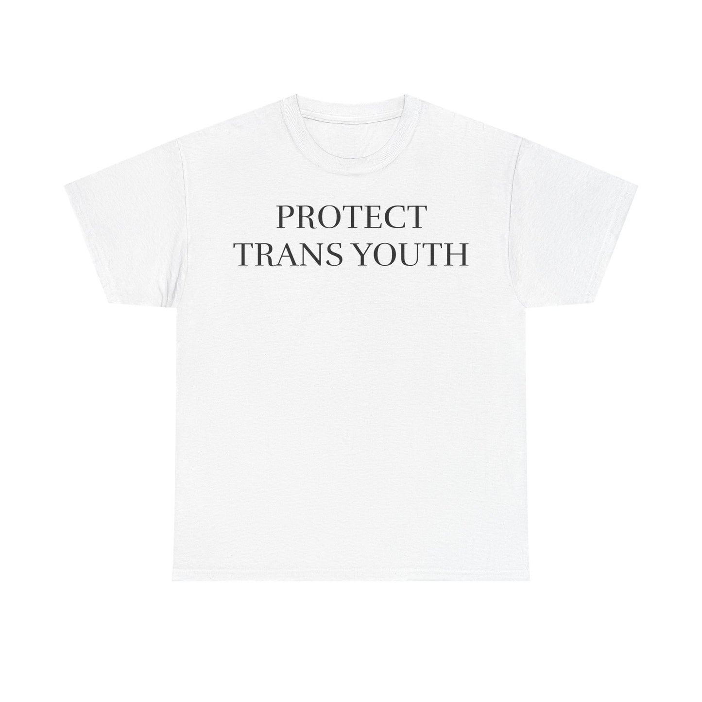 protect trans youth white unisex tee
