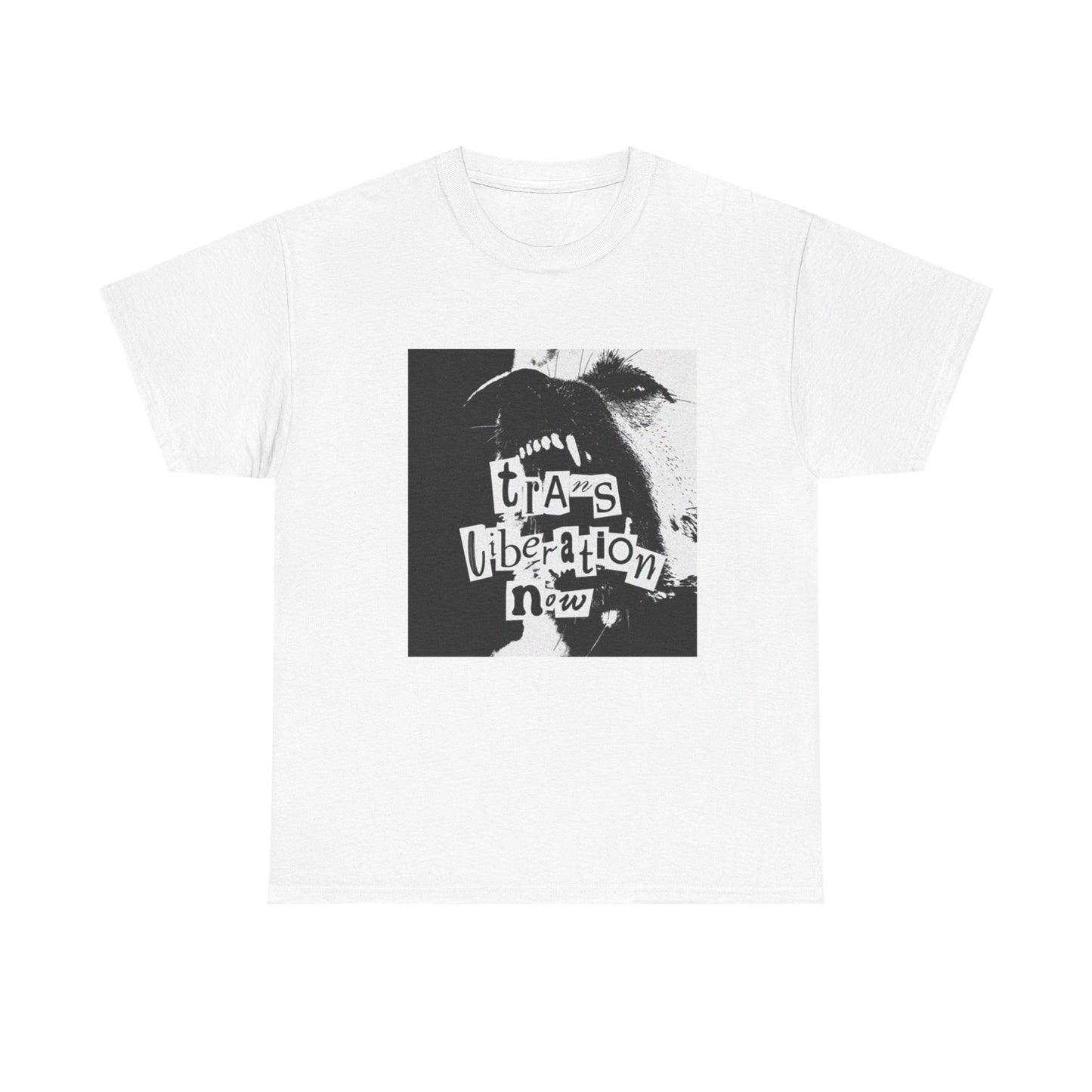 trans liberation now classic white unisex tee