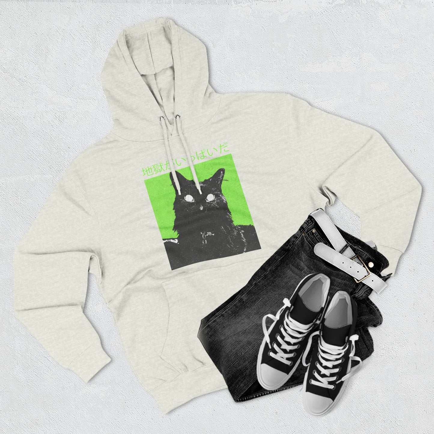 hell is full japanese cat unisex hoodie