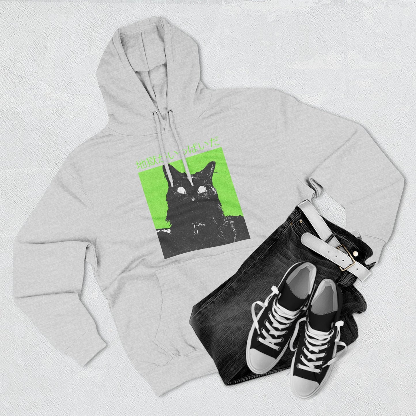 hell is full japanese cat unisex hoodie