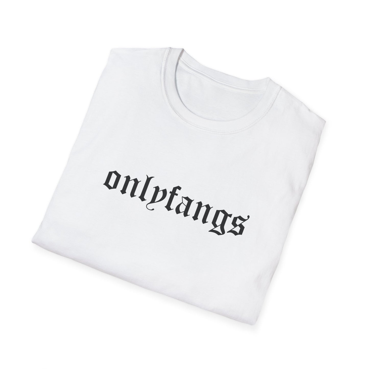 onlyfangs unisex white tee