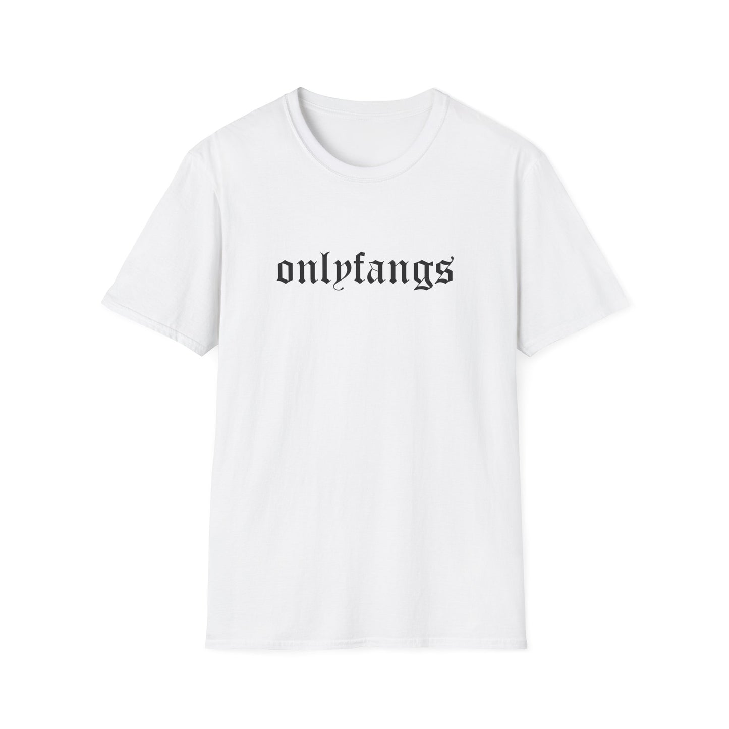 onlyfangs unisex white tee
