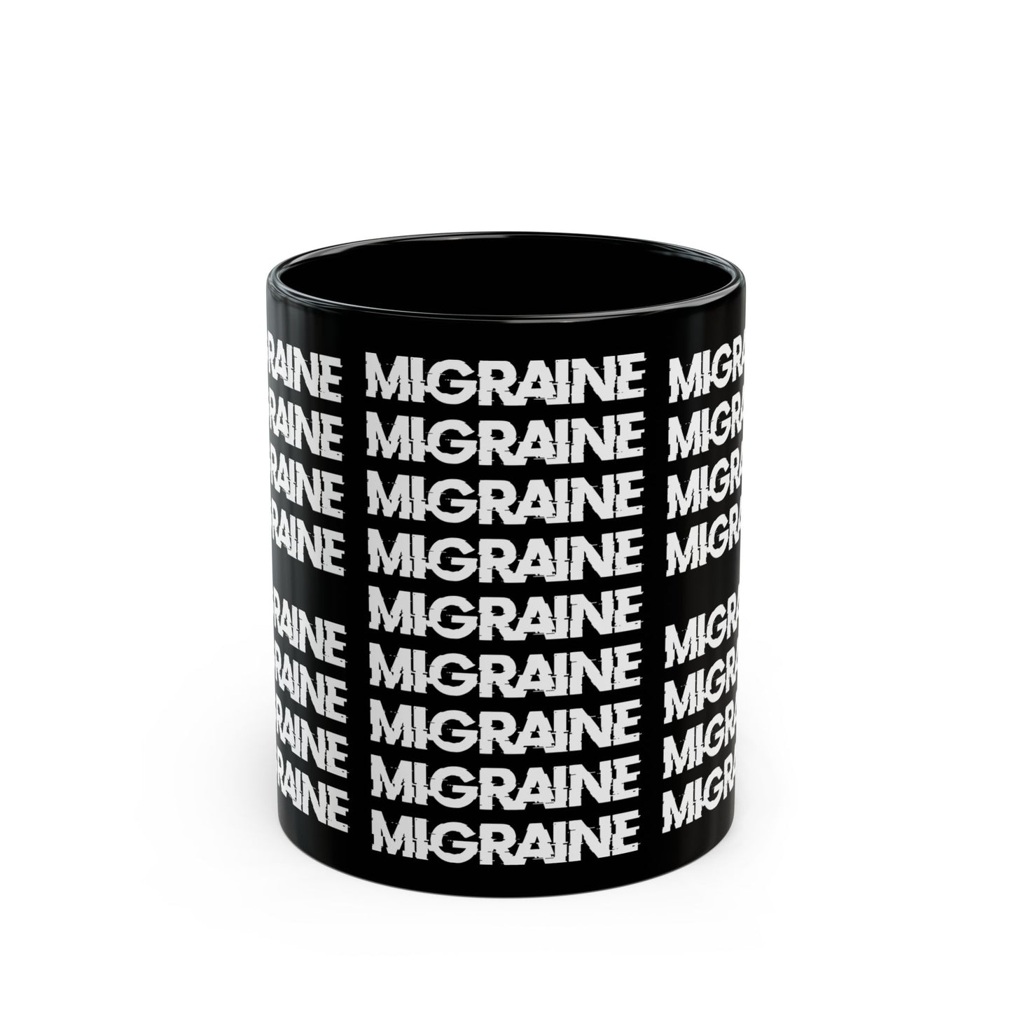 migraine black mug