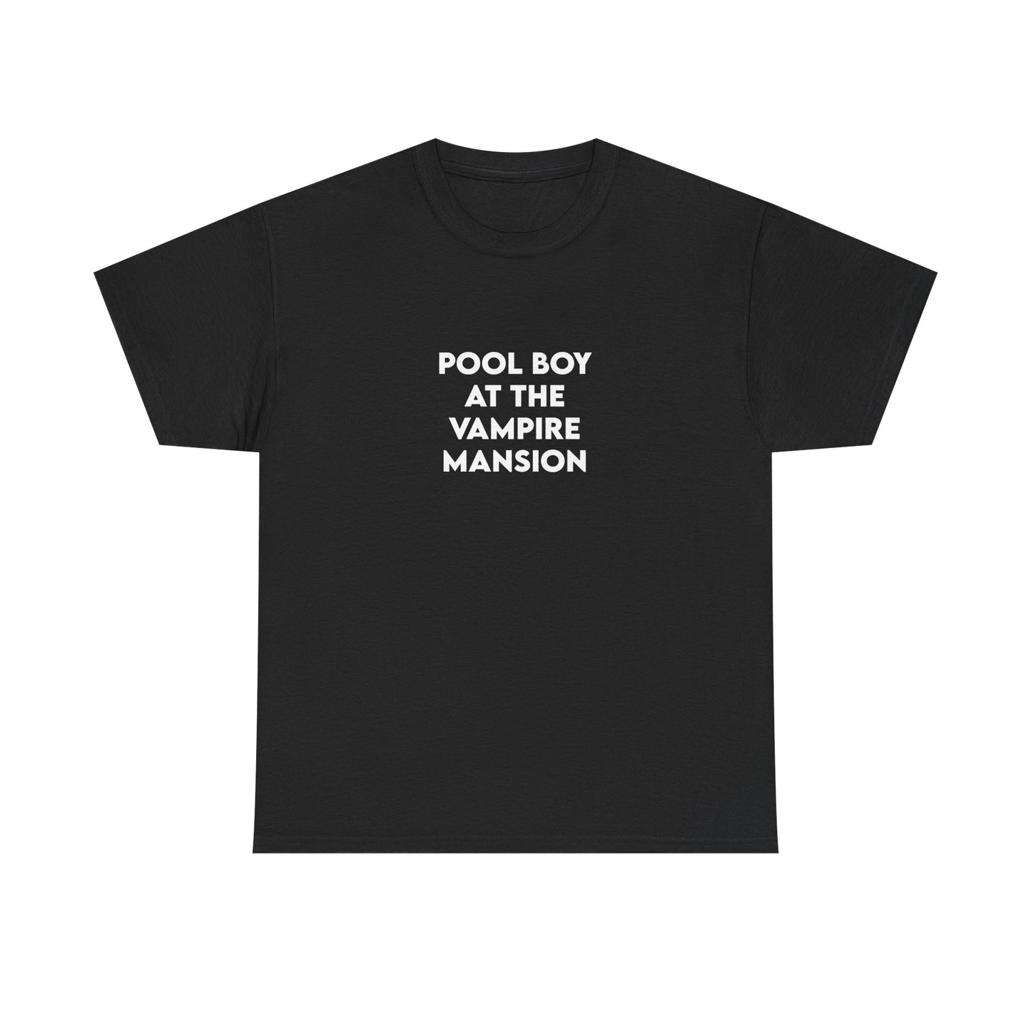 pool boy at the vampire mansion black unisex t-shirt