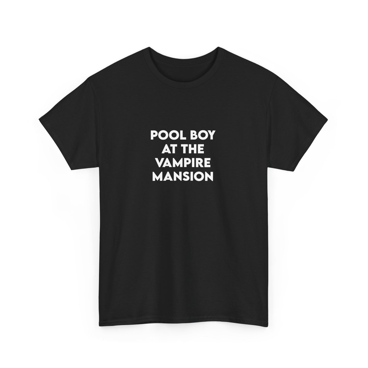 pool boy at the vampire mansion black unisex t-shirt